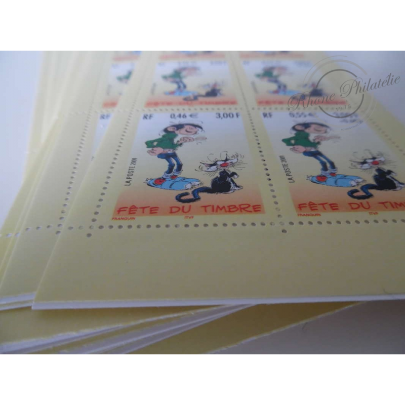 LOT TIMBRES-POSTE 0.46 EUROS, CARNETS GASTON LAGAFFE
