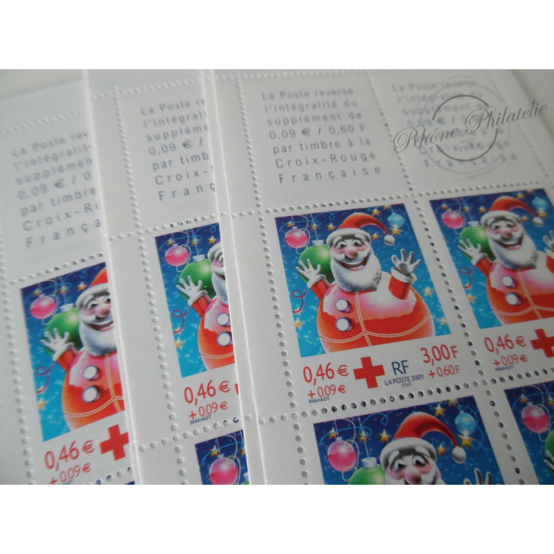 LOT TIMBRES-POSTE 0.46 EUROS, CARNETS FETES DE FIN D ANNEE 2001 CROIX ROUGE