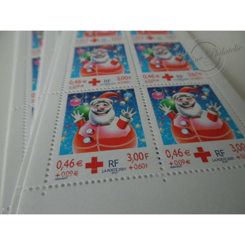 LOT TIMBRES-POSTE 0.46 EUROS, CARNETS FETES DE FIN D ANNEE 2001 CROIX ROUGE