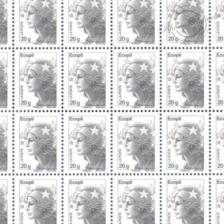 FEUILLE TIMBRES POSTE No4565 MARIANNE DE BEAUJARD (2011) GRIS ECOPLI 20G