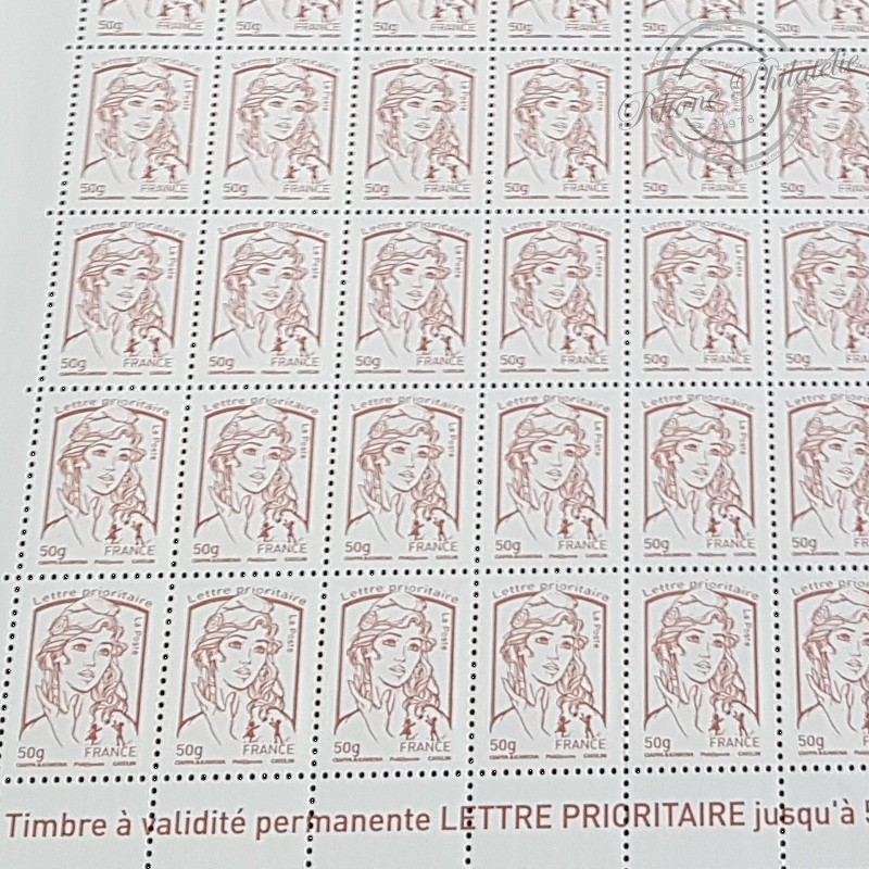 FEUILLE COMPLETE No4771 MARIANNE DE CIAPPA (2013) LILAS BRUN LETTRE 50G