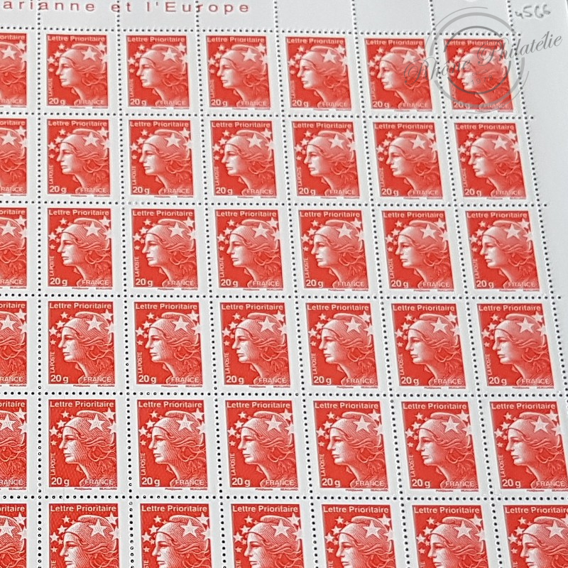 FEUILLE COMPLETE No4566 MARIANNE ROUGE DE BEAUJARD (2011) POUR LETTRE 20G