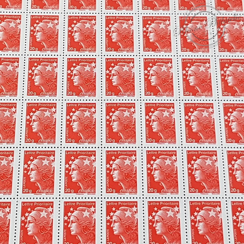 FEUILLE COMPLETE No4566 MARIANNE ROUGE DE BEAUJARD (2011) POUR LETTRE 20G