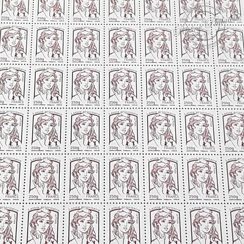 FEUILLE No4773 MARIANNE DE CIAPPA (2013) BRUN-PRUNE LETTRE 250G