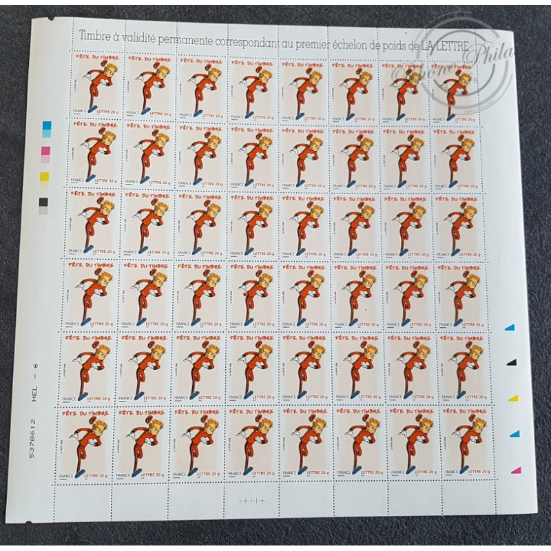 FEUILLE TIMBRES POSTE No3877 SPIROU FETE DU TIMBRE (2006) LETTRE 20G