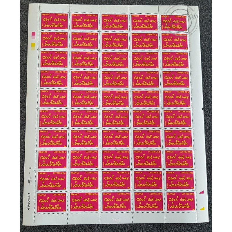 FEUILLE TIMBRES POSTE No3760 MESSAGES DE BEN CECI EST UNE INVITATION (2005)