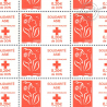 FEUILLE TIMBRES POSTE N°3745 MARIANNE ROUGE DE LAMOUCHE SOLIDARITE ASIE (2005)