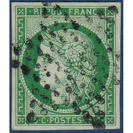 FRANCE N° 2 TYPE CERES 15c. VERT, TIMBRE OBLITERE ETOILE