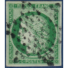 FRANCE N° 2 TYPE CERES 15c. VERT, TIMBRE OBLITERE ETOILE