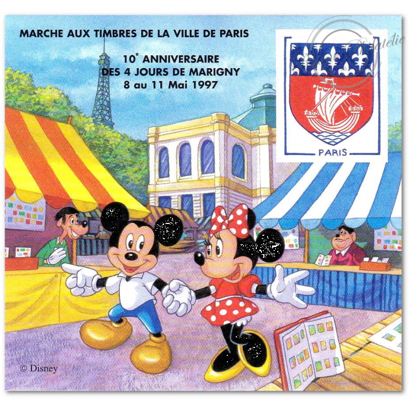 FRANCE BLOCS-SOUVENIRS DE MARIGNY N°9 DENTELES ET NON DENTELES NEUFS**, MICKEY