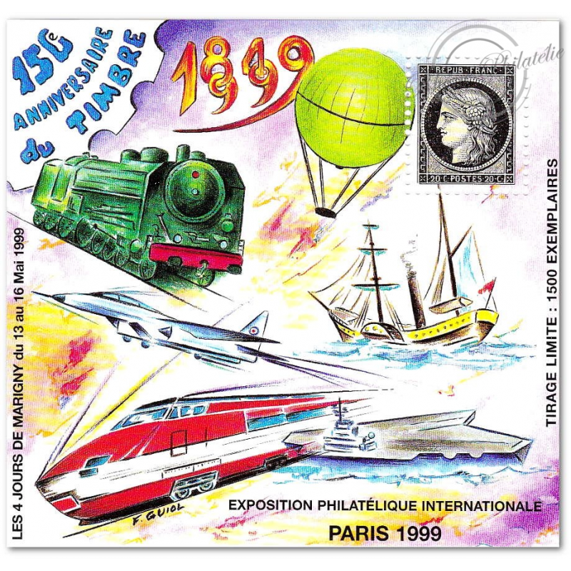 FRANCE BLOCS-SOUVENIRS DE MARIGNY N°11 DENTELES ET ND NEUFS**, 150E ANNIV TIMBRE