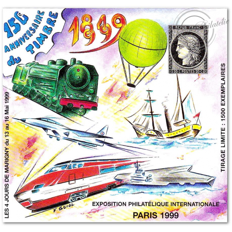 FRANCE BLOCS-SOUVENIRS DE MARIGNY N°11 DENTELES ET ND NEUFS**, 150E ANNIV TIMBRE