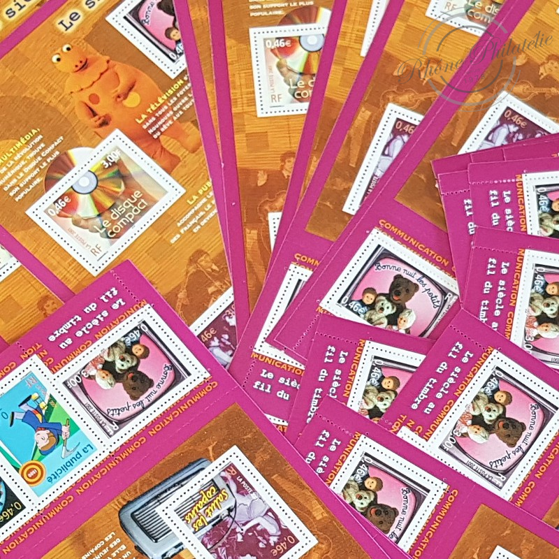 LOT DE 28 BLOCS LE SIECLE AU FIL DU TIMBRE / COMMUNICATION, FACIALE 128€