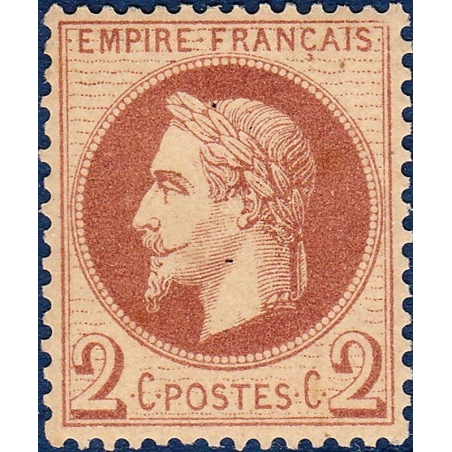 FRANCE N° 26B TYPE NAPOLEON, TIMBRE AVEC CHARNIERE, CACHET A DATE, 1862