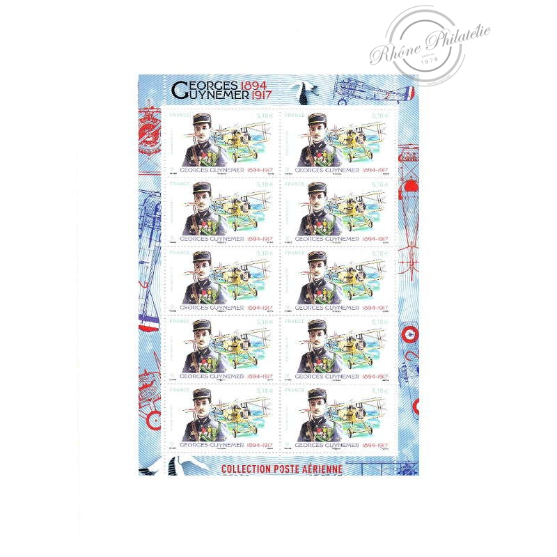 POSTE AERIENNE N°81 GEORGES GUYNEMER 2017 FEUILLE COLLECTOR