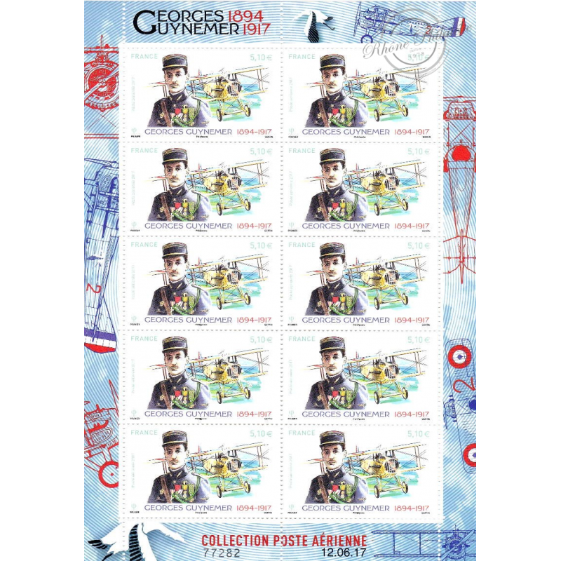 POSTE AERIENNE N°81 GEORGES GUYNEMER 2017 FEUILLE COLLECTOR