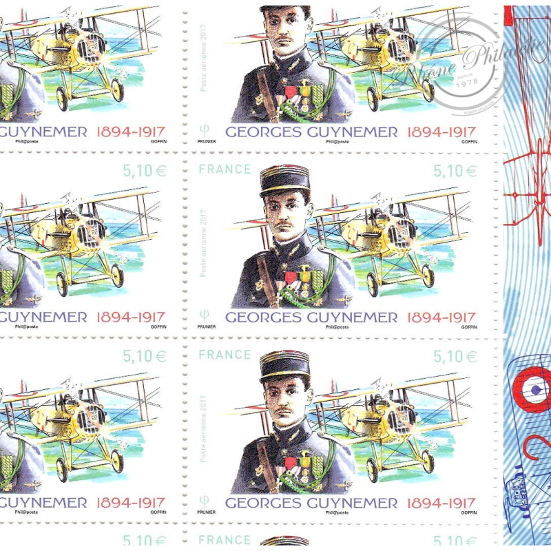 POSTE AERIENNE N°81 GEORGES GUYNEMER 2017 FEUILLE COLLECTOR