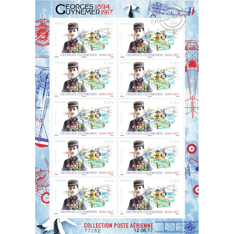 POSTE AERIENNE N°81 GEORGES GUYNEMER 2017 FEUILLE COLLECTOR