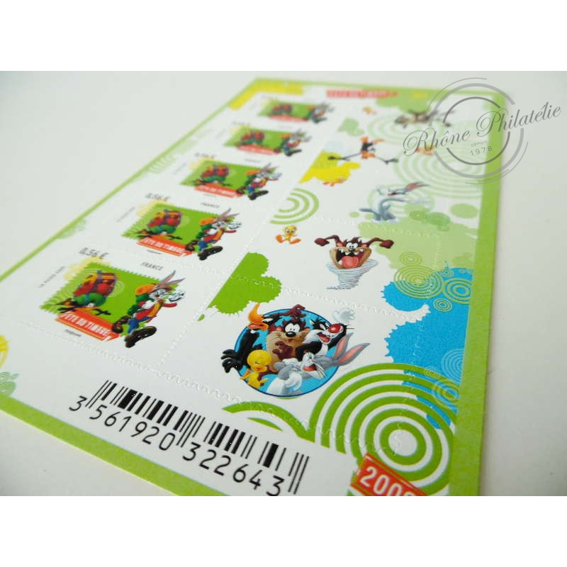 FEUILLE F273 PERSONNAGES WARNER BROS, TIMBRES AUTOADHESIFS (FETE DU TIMBRE 2009)