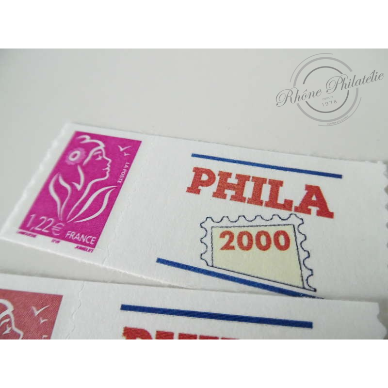 TIMBRES PERSONNALISES MARIANNE DE LAMOUCHE, VIGNETTE PHILA 2000