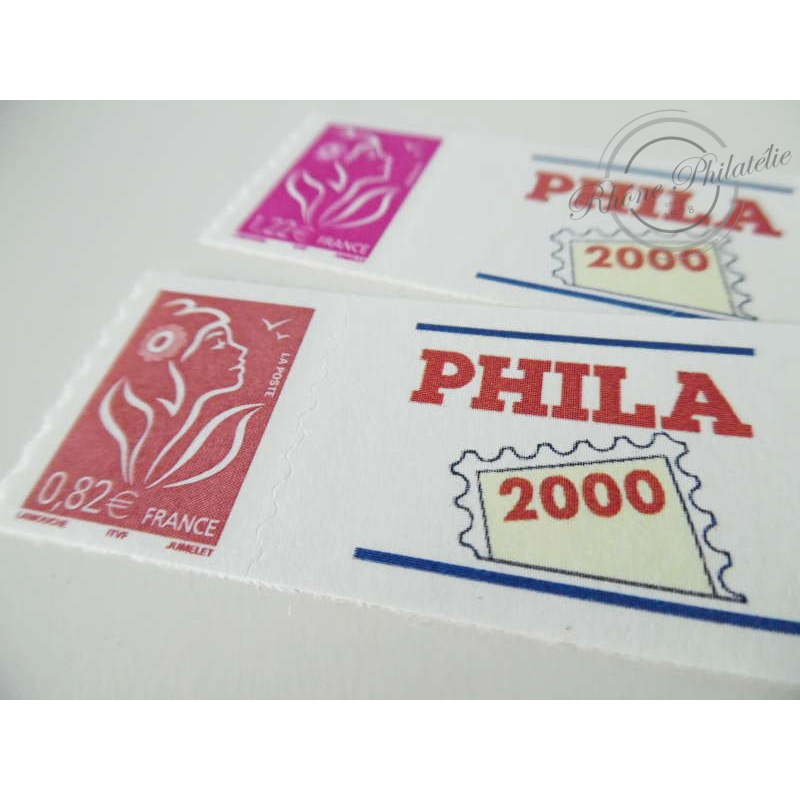 TIMBRES PERSONNALISES MARIANNE DE LAMOUCHE, VIGNETTE PHILA 2000