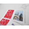 TIMBRES PERSONNALISES N°3744A MARIANNE LAMOUCHE ROUGE, VIGNETTE MONTBARD