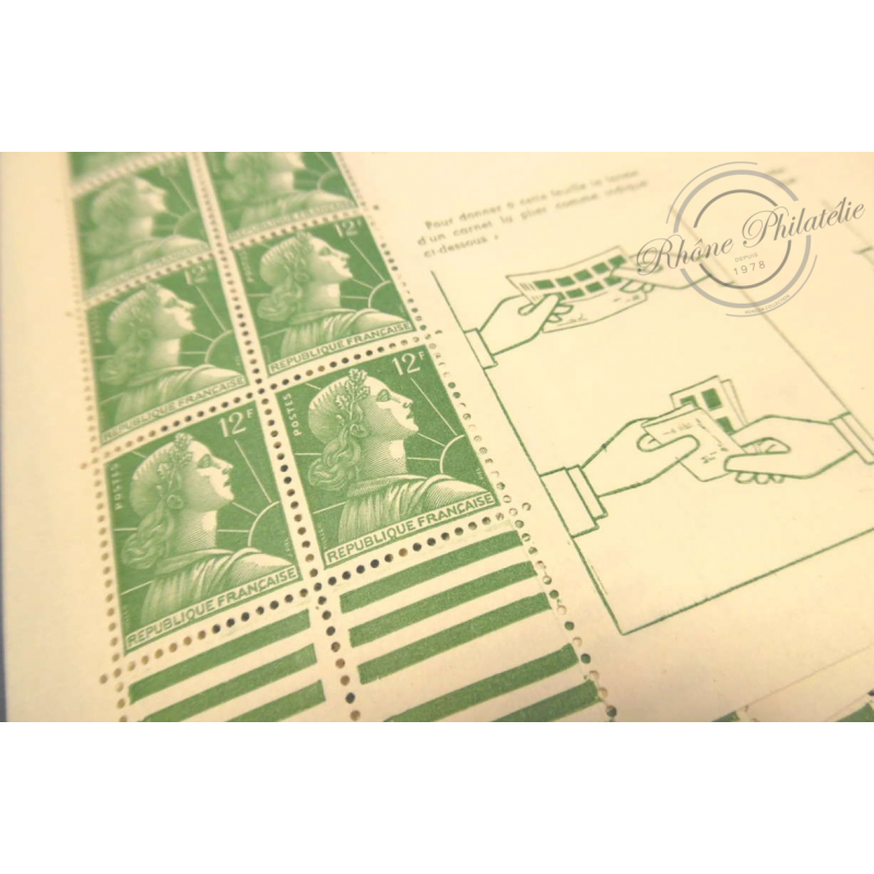 LOT 17 CARNETS 1010-C 1 TYPE MARIANNE DE MULLER 10 TIMBRES POSTE, 1955-59