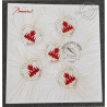 FEUILLET F4883 "SAINT VALENTIN, COEURS DE BACCARAT" (2014) AVEC TAMPON 1ER JOUR