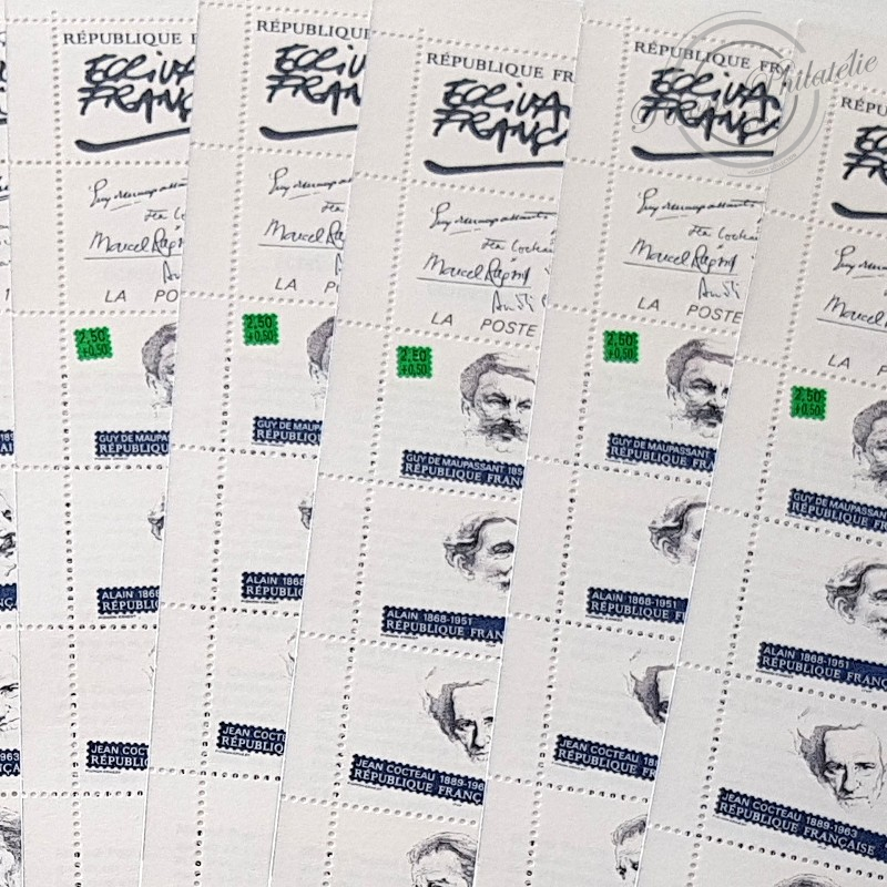 LOT DE 23 CARNETS "ECRIVAINS FRANCAIS" 1993 (BC2805), FACIALE 52€