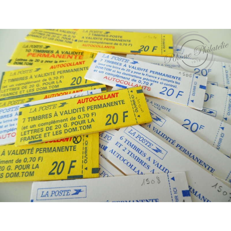 LOT CARNETS TIMBRES-POSTE VALIDITE PERMANENTE POUR AFFRANCHIR 120 LETTRES 20G
