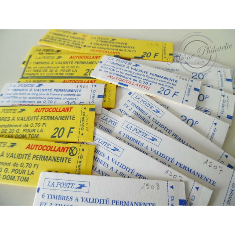 LOT CARNETS TIMBRES-POSTE VALIDITE PERMANENTE POUR AFFRANCHIR 120 LETTRES 20G