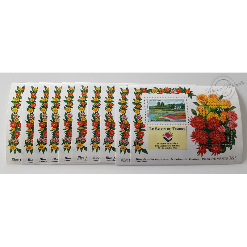 LOT DE 13 BLOCS N°16 SALON DU TIMBRE 1994, COTE 143€