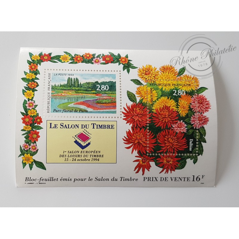 LOT DE 13 BLOCS N°16 SALON DU TIMBRE 1994, COTE 143€