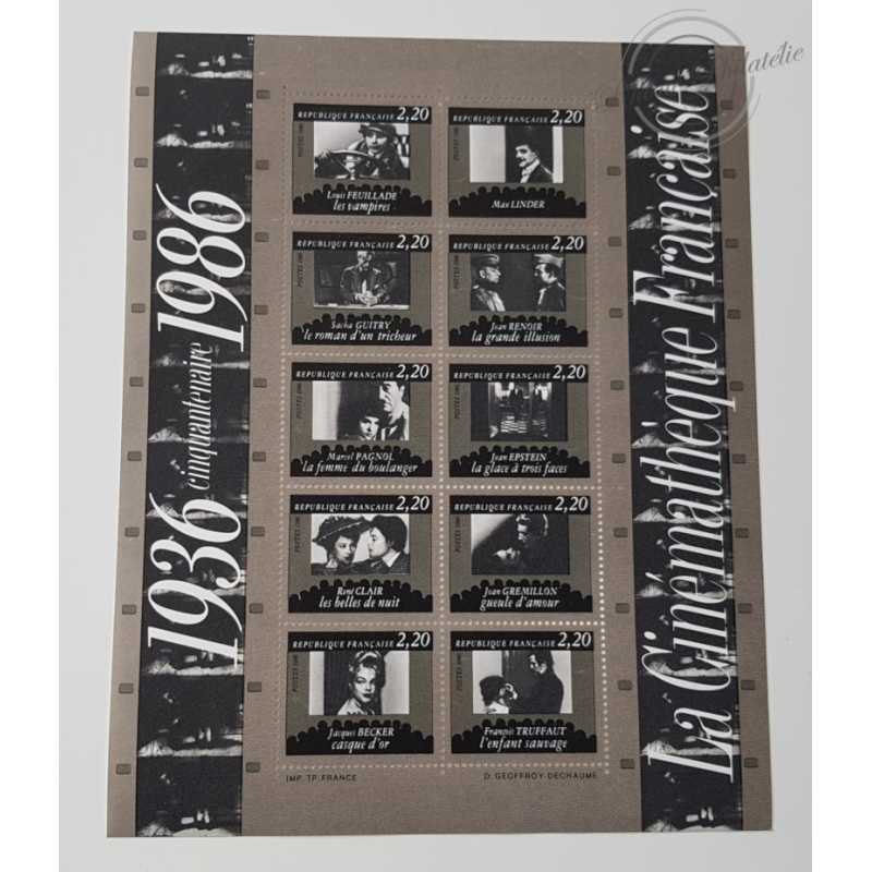 LOT DE 44 BLOCS N°9 CINQUENTENAIRE DE LA CINEMATHEQUE FRANCAISE, FACIALE 147€