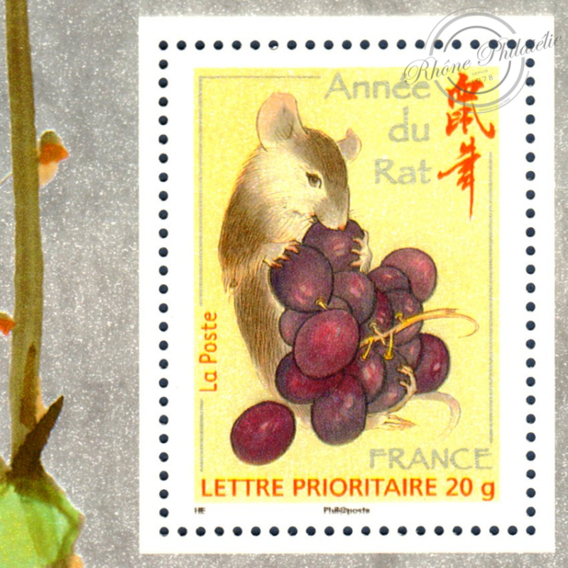 LOT DE 10 BLOCS SOUVENIRS N°_33 ANNEE DU RAT 2008, BLISTER FERME