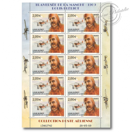 PA N°_72 LOUIS BLERIOT 2009 LUXE feuille de 10 timbres