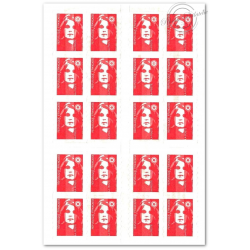 CARNET FRANCE 2874-C9 MARIANNE ROUGE DE BRIAT 20 TIMBRES 20g POUR AFFRANCHIR