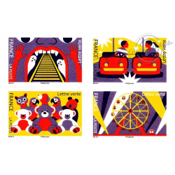 CARNET N° BC1430 DE TIMBRES POUR AFFRANCHIR 12 LETTRES 20g "LA FÊTE FORAINE"