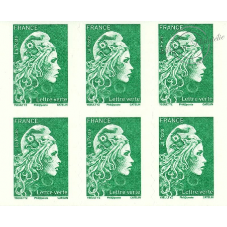 CARNET MARIANNE VERTE D'YSEULT 12 TIMBRES