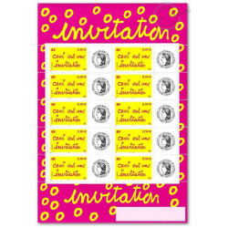 FEUILLE N°F3636Aa TIMBRES PERSOS GOMME MATE"CECI EST UNE INVITATION" CÉRÈS 2004
