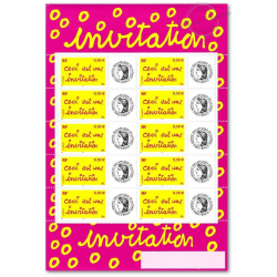 FEUILLE N°F3636Aa FRANCE TIMBRES PERSOS GOMME MATE"CECI EST UNE INVITATION" (2004)