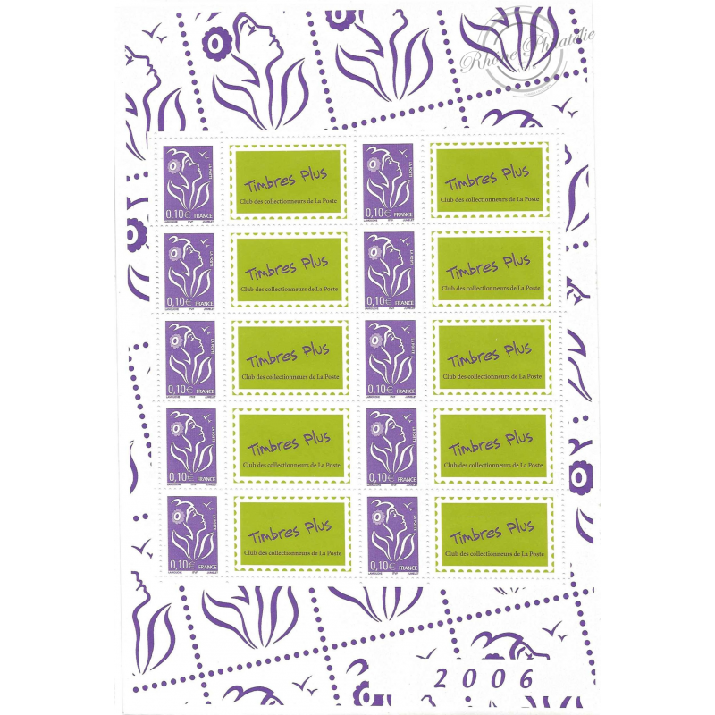 LOT 15 FEUILLES MARIANNE LAMOUCHE 0.10€ x10 (3916A ) VIGNETTE TIMBRES PLUS NEUFS