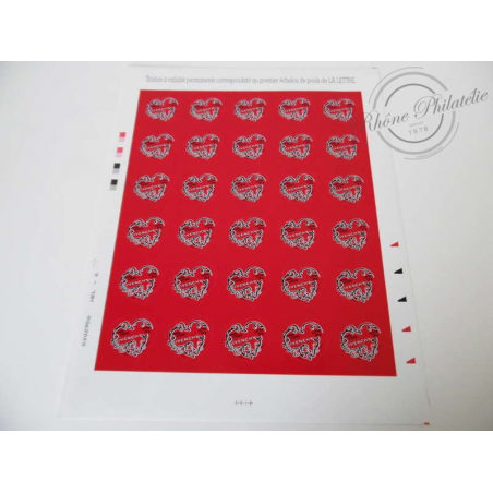 FEUILLE TIMBRES POSTE AUTOADHESIFS 102 SAINT VALENTIN COEURS 2007 GIVENCHY
