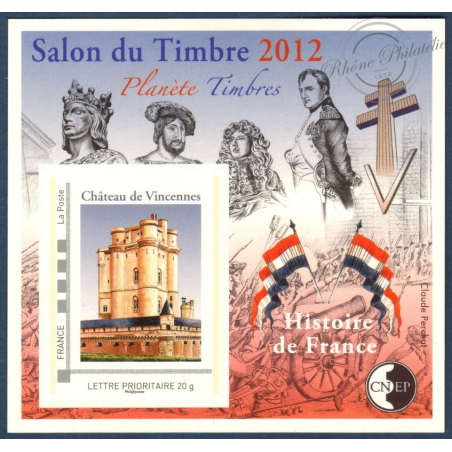 BLOC CNEP N°_61 "SALON DU TIMBRE 2012. HISTOIRE DE FRANCE" LUXE, AUTOADHESIF