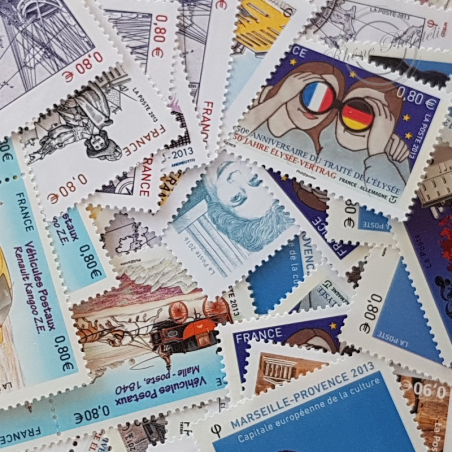 LOT DE 100 TIMBRES-POSTE 0.80 €