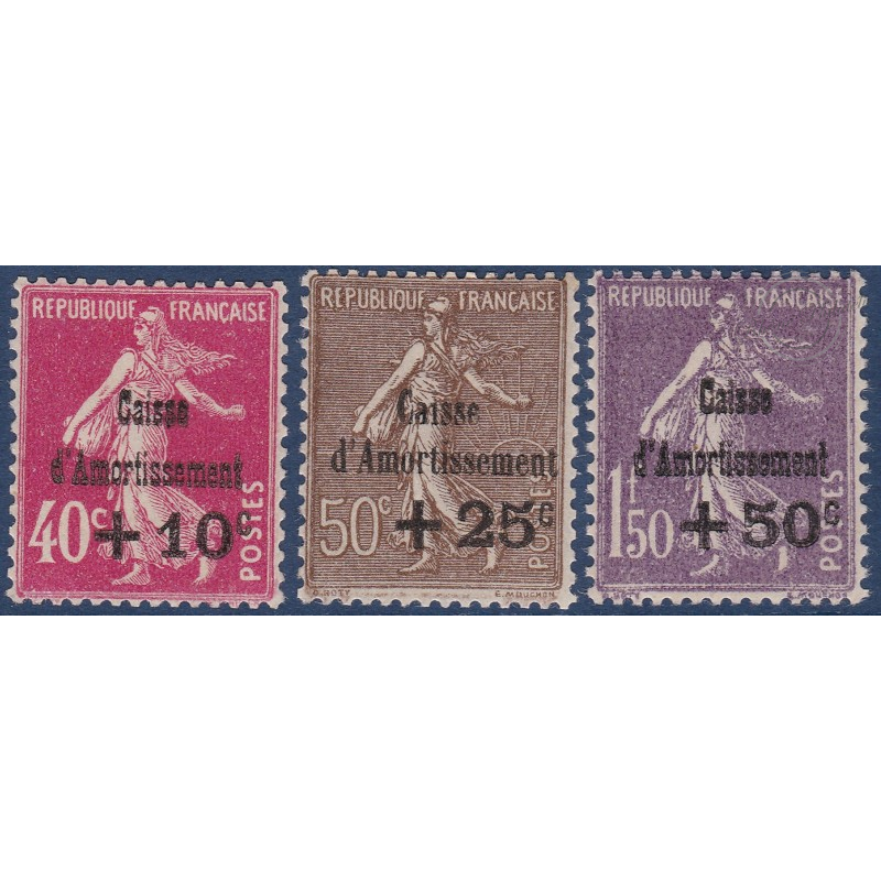 N°__266 A 268 CAISSE D'AMORTISSEMENT TIMBRES NEUFS ** ANNEE 1930