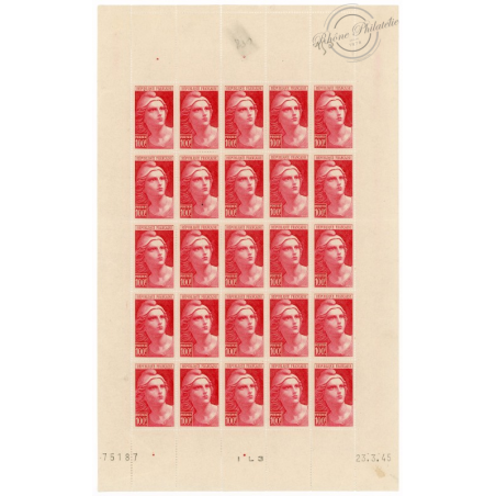 FEUILLE COMPLÈTE N°733, TIMBRES NEUFS** -- 1947