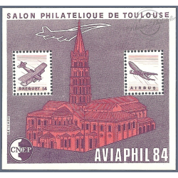 BLOC CNEP N°5 "AVIAPHIL 1984" FRANCE TIMBRES NEUFS SALON DE TOULOUSE
