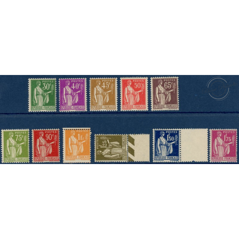 N°280-289 SÉRIE TYPE PAIX TIMBRES NEUFS**, 1932-1933