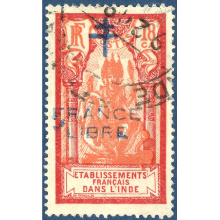 INDE N°181a OBLITERE, SURCHARGE MAIGRE, 1939